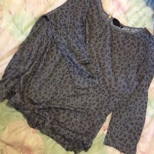 Half sleeve grey cheetah print shirt from h&m